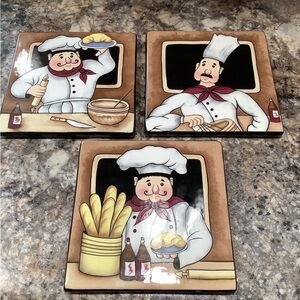 Chef-Themed Ceramic Trivets